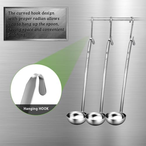 Meekoo 3 Pcs Stainless Steel Ladles Soup - Image 4