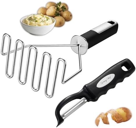 Spring Chef Stainless Steel Potato Masher & Durable Vegetable Peeler Set by SpringChef