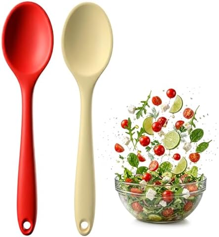 2PCS Silicone Spoons, 8 Inch Silicone Mixing Spoon by Unknown