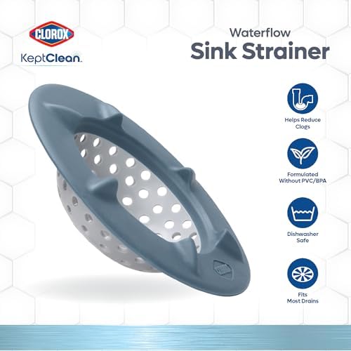 Clorox KeptClean™ WaterGuard Sink Strainer – 2 Pack, Steel Blue - Image 2