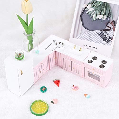1:12 Scale Dollhouse Kitchen Furniture Set, Doll House Kitchen Accessories - Image 6