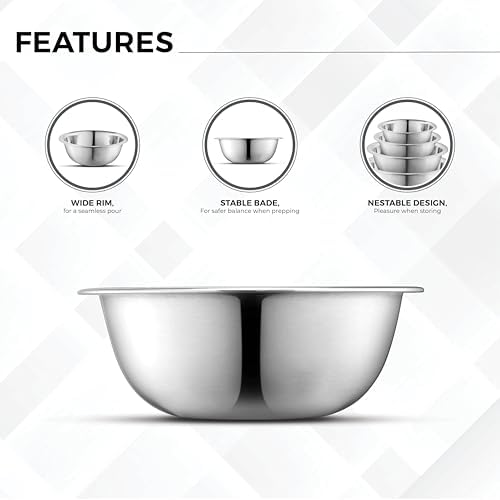AVADOR Premium Stainless Steel Mixing Bowls, Space Saving - Image 4