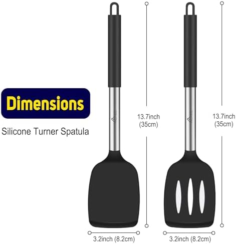 HOTEC Silicone Spatula Set of 2, High Heat-Resistant & BPA-Free Kitchen - Image 2