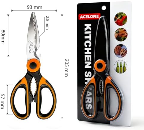 Acelone Kitchen Shears, Premium Heavy Duty Shears Ultra Sharp Stainless Steel - Image 6