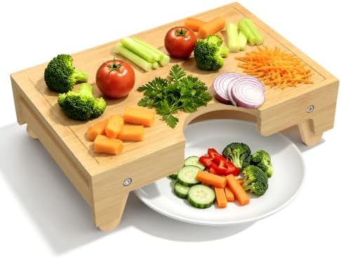 Bamboo Cutting Board with Folding Legs, Elevated Chopping Board by Unknown