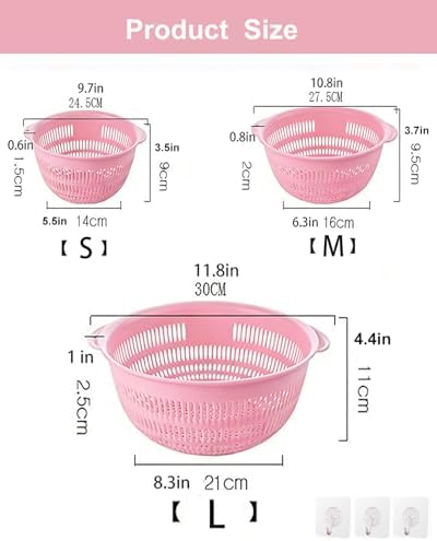 3-Piece Filter Pot Set, Food Grade Drainage Basket, Used - Image 7