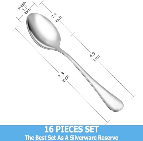 MUTNITT Dinner Spoon Set, Premium Food Grade Stainless Steel Spoons, Durable - Image 2