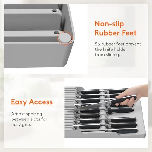 Lifewit Magnetic Drawer Knife Organizers Insert Pastic - Image 6