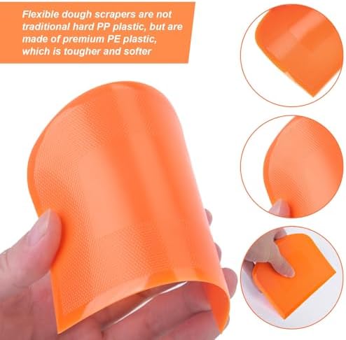 Flexible Dough Scraper & Cutter Set, 5-Piece Bench & Bowl Scrapers - Image 3