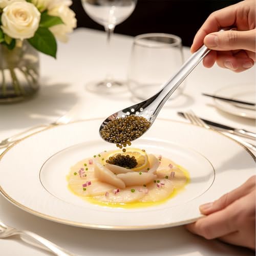 2Pcs Spherification Spoon Small Slotted Spoons Stainless Steel Caviar Spoons - Image 5