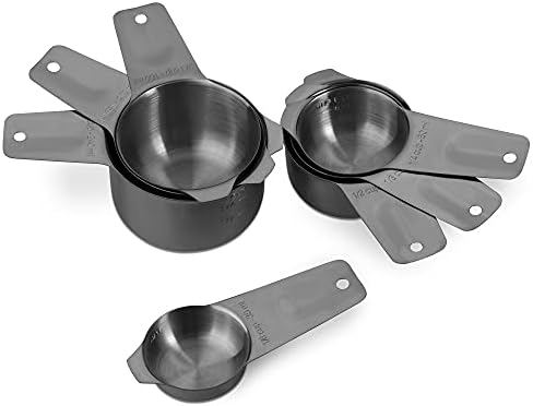 7-Piece 18/8 Stainless Steel Measuring Cups Set, Dark Gray - Image 2