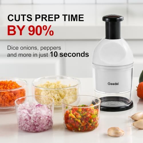 Geedel Food Chopper, Manual Vegetable Chopper Cutter, Slap Onion Cutter - Image 2