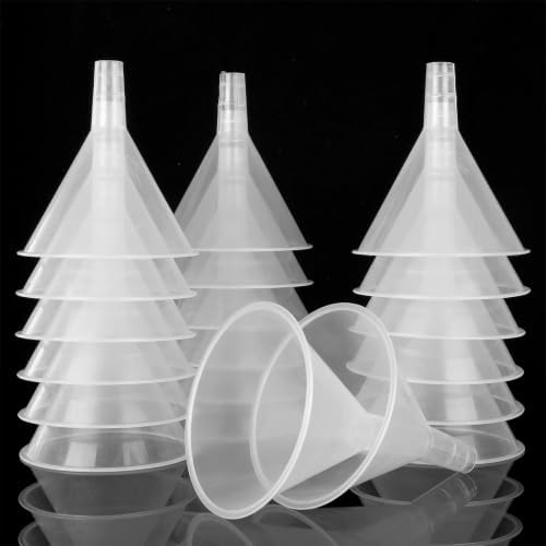 CYEAH 20 Pack Clear Plastic Funnels, 4.7 Inch Wide Mouth Funnels by CYEAH