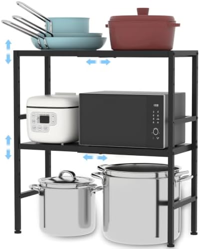 2-Tier Expandable Metal Storage Shelves, 150LBS Heavy Duty Shelving Units and by Cidaziya