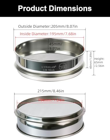 8" Full 304 Stainless Steel Lab Sieve, 120 Mesh - Image 5