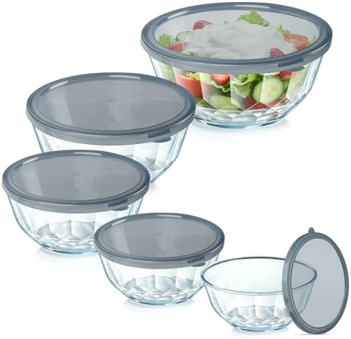 ENVTEK 5‑Piece Glass Mixing Bowls Set by ENVTEK