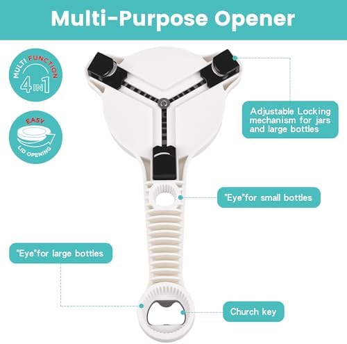 Jar Opener for Weak Hands, Seniors & Arthritis – Adjustable 4-in-1 Bottle & Can - Image 2