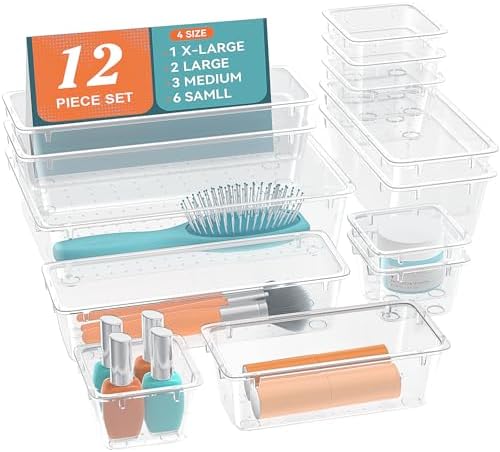 12 PCS Drawer Organizer Set, Makeup Organizers, Tool Storage Trays by Unknown