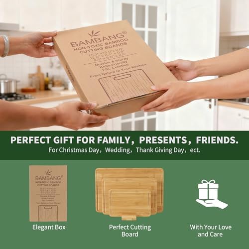 BAMBANG Bamboo Cutting Board Set, 3-Piece Wooden Chopping Boards - Image 7