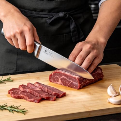 imarku 15-Piece Knife Block Set Built-in Sharpener, Santoku - Image 2
