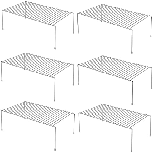 Kitchen Cabinet Shelf Organizer Set of 6, Medium Metal Wire Pantry Storage by GEDLIRE