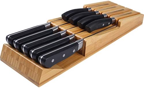 NIUXX Bamboo In-Drawer Knife Block Set by NIUXX