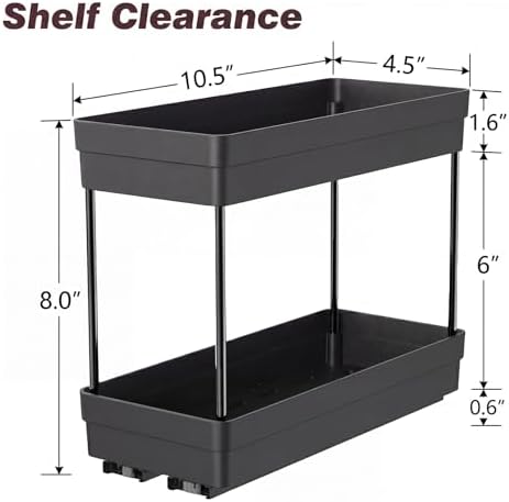 Pull Out Spice Rack, 3 Pack 2-Tier Cabinet Organizer - Image 5