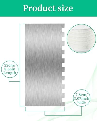 3 Pcs Metal Cake Scraper Smoother Cake Decorating Supplies Kit, 8.6 Inch - Image 4