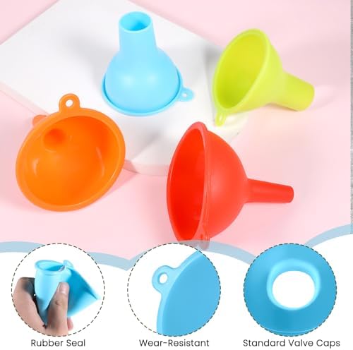 4 PCS Kitchen Silicone Funnel, 4 Colors Kitchen Funnel Set Wide Mouth Funnels - Image 3