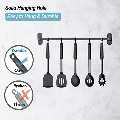 Silicone Spatula and Cooking Spoon, 5 Pack Non-Stick Cooking Utensils - Image 6