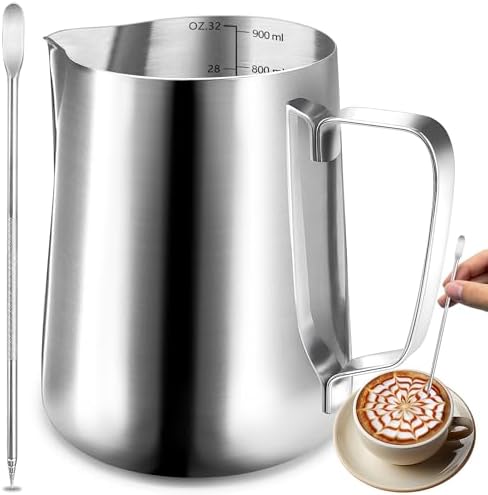 32oz Milk Frothing Pitcher, 304 Stainless Steel by Unknown