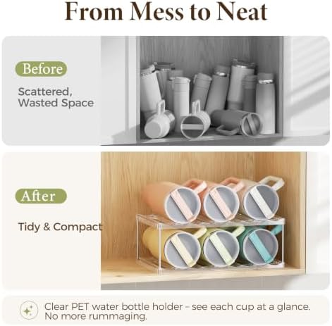 LAMU Stackable Water Bottle Organizer Holder Tumbler Cup Storage Rack - Image 5