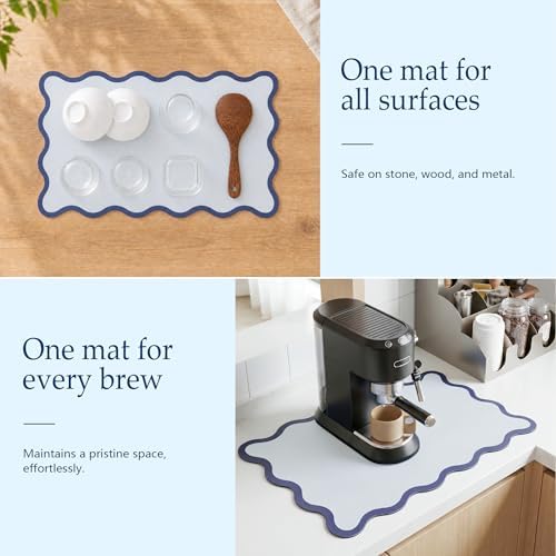 Scalloped Dish Drying Mat for Kitchen Counter, Absorbent Easy Clean Non-slip - Image 4