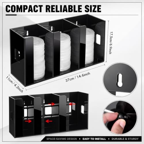 Hicarer 3 Compartments Acrylic Cup and Lid Holder - Image 2