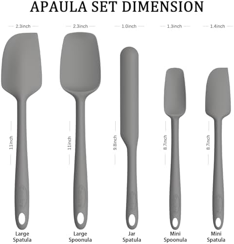 Coukre Silicone Spatula Set of 5, High Temperature Resistant, Food Grade - Image 4