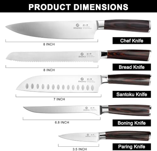imarku 5PCS Kitchen Knife Set, Japanese Knife Set - Image 2