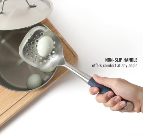 Calphalon Edge Stainless Steel Slotted Spoon/Skimmer, Kitchen Strainer Spoon - Image 5