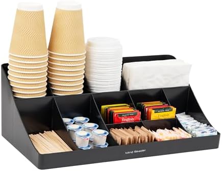 Mind Reader Cup and Condiment Station, Countertop Organizer, Coffee Bar by MindReader
