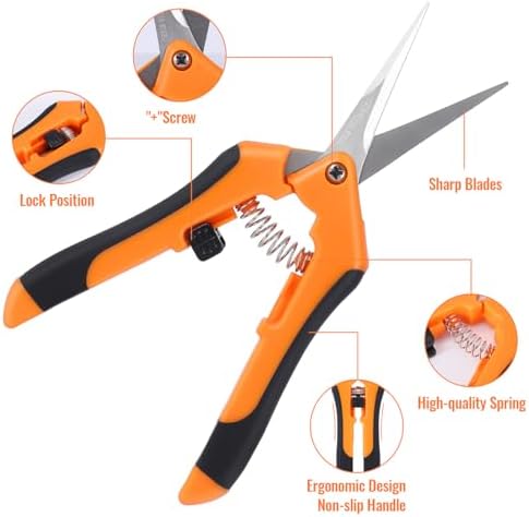 4 Pack Pruning Shears 6.5 Inch Stainless Steel Garden Scissors - Image 3