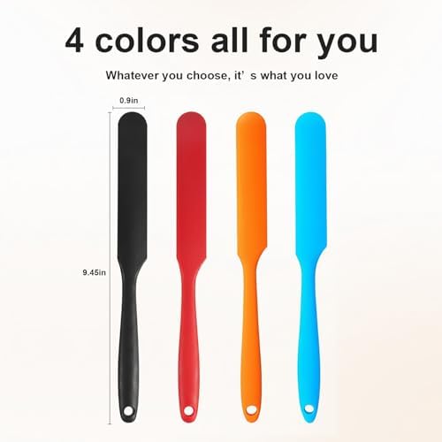 4 Pcs Silicone Jar Spatula Set, Long Handle Heat Resistant Skinny Spatulas - Image 4