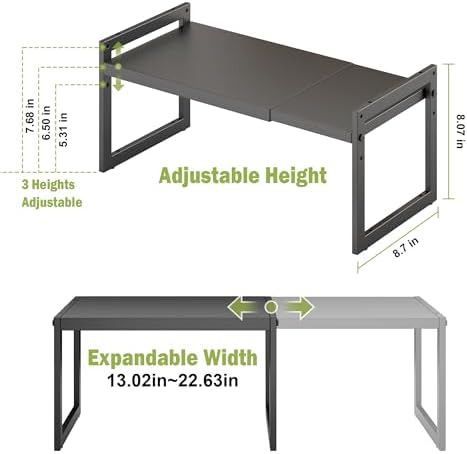 DOLALIKE Expandable Kitchen Countertop Organizer, Stackable Cabinet Shelf - Image 3