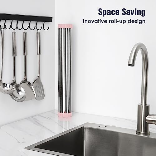 Tomorotec Roll Up Dish Drying Rack Over Sink, 304 Steel - Image 3