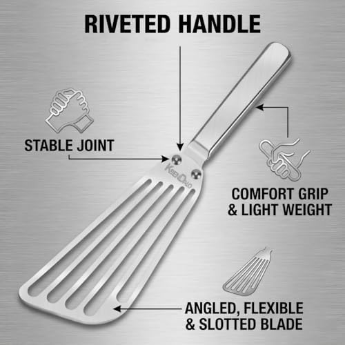 KSENDALO 2 Pack Flexible Fish Spatula Stainless Steel - Image 4