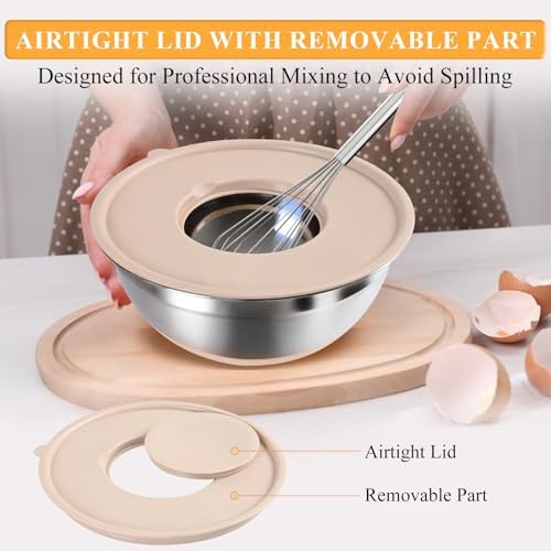 Mixing Bowls with Airtight Lids Set, Non-Slip Silicone Bottoms - Image 4