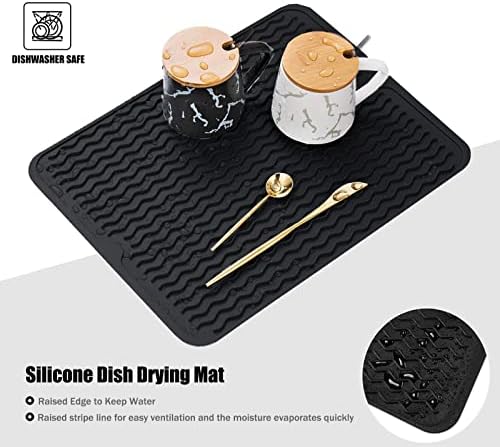 Silicone Dish Drying Mat, Non-Slip Easy Clean Sink Mat - Image 3
