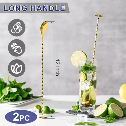 Briout Bar Spoon Cocktail Mixing Stirrers, 12” - Image 2