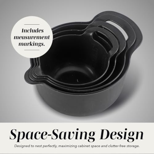COOK WITH COLOR Nesting Plastic Mixing Bowl Set with Pour Spouts and Handles - Image 4