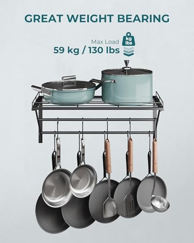 OROPY 23" Pot Rack Wall Mounted, Pot Organizer - Image 3