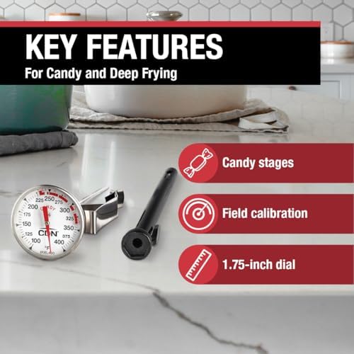 CDN ProAccurate Candy & Deep Fry Thermometer | Insta-Read 7" Stem | NSF - Image 2