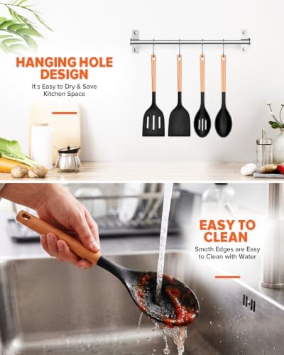 Badiano Cooking Utensils for Nonstick Cookwares, Large Spatula&Spoon - Image 7